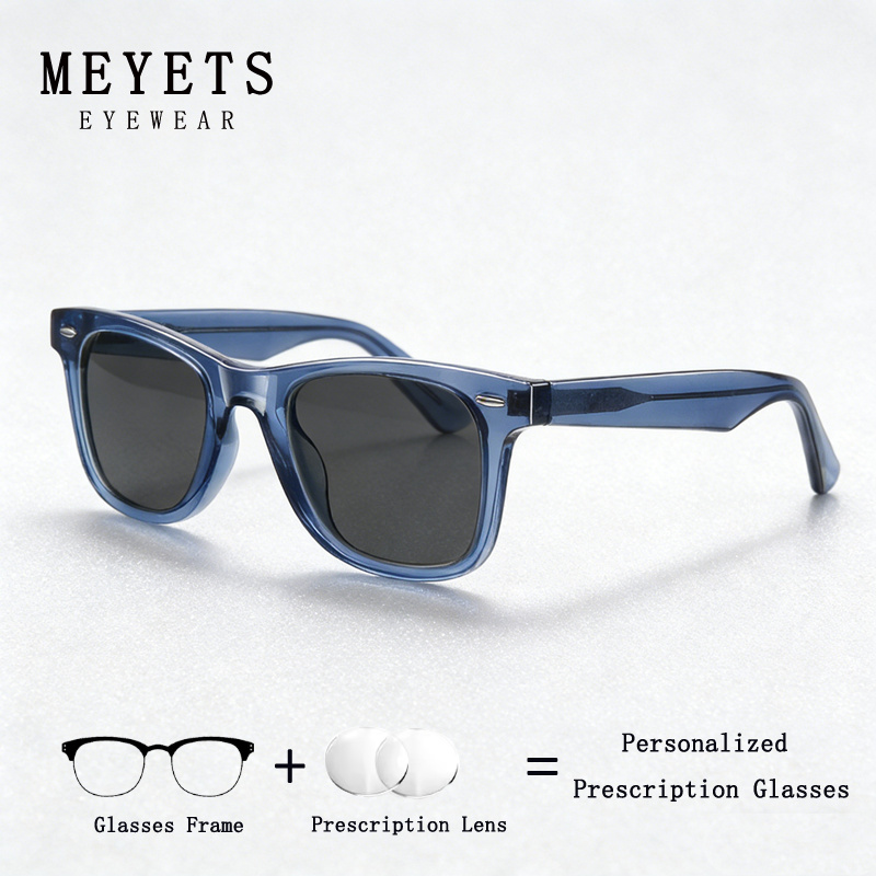 Fishing Sunglasses Polarized - MEYETS 男性偏光処方サングラス女性用クラシックレトロリベットサングラス運転釣りアウトドアシェードメガネ