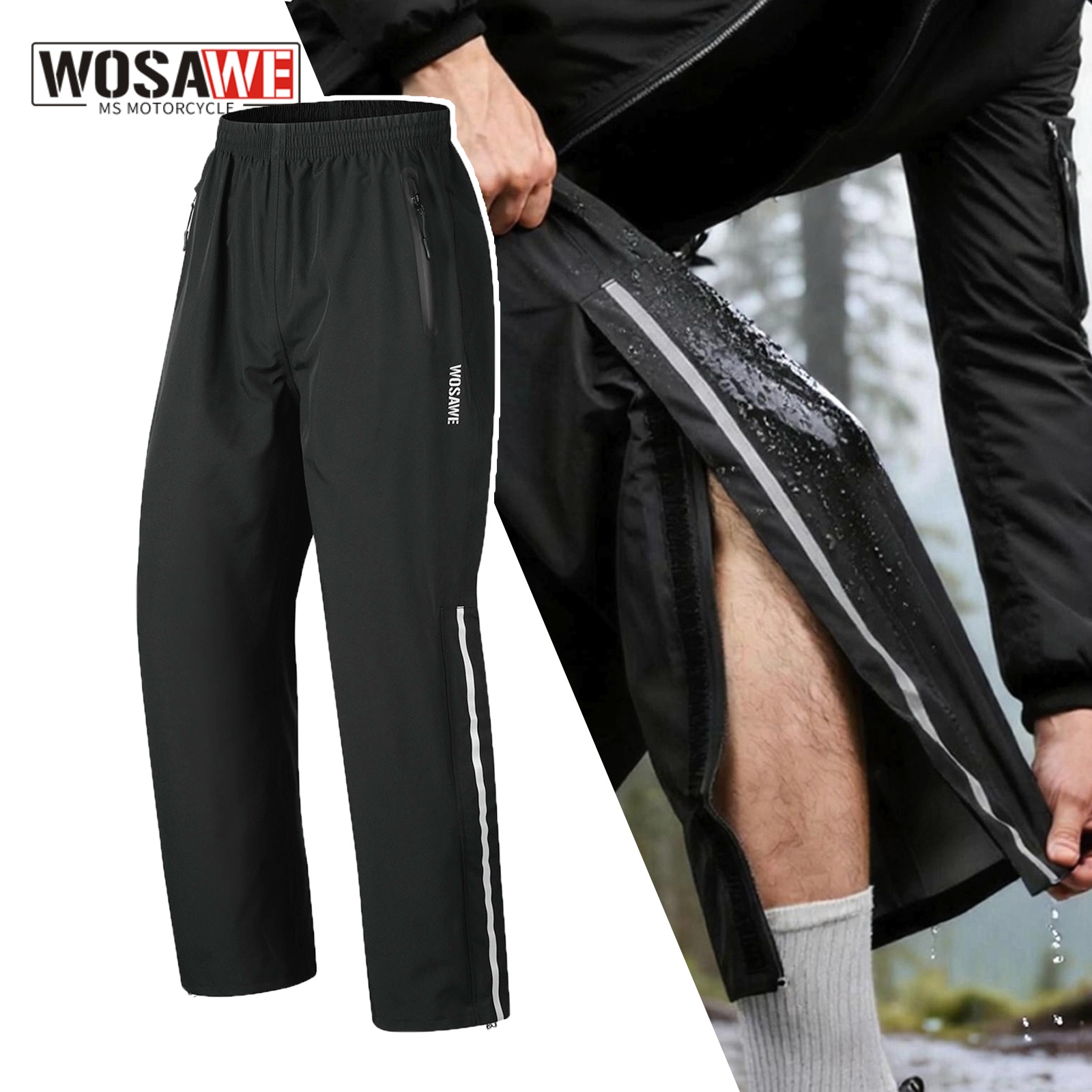 Fishing Pants Waterproof - WOSAWE レインパンツ 防風 男女兼用 アウトドア キャンプ