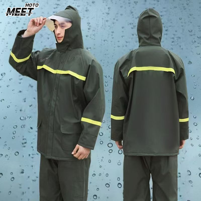 Fishing Rain Suit - 乗馬用レインコートとレインパンツスーツ、分割式サイクリング、キャンプ、釣り、登山用全身防雨ポンチョ