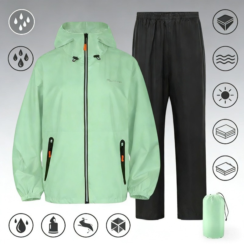 全身防水レインスーツ 反射材付き サイクリング/釣り用レイン - Fishing Pants Waterproof のレビューと価格