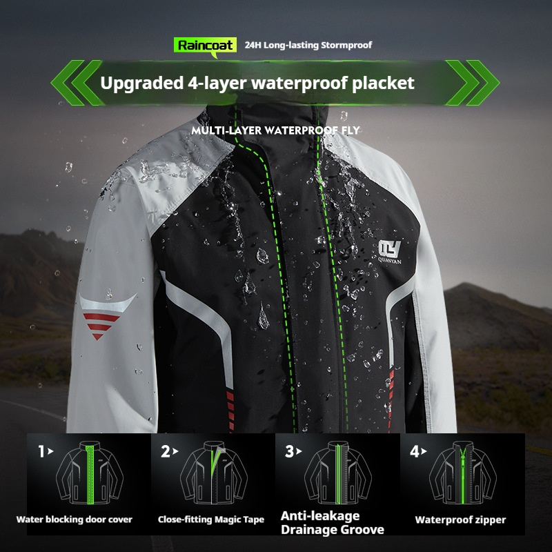 バイク専用スーツ オートバイ用 厚手フルボディ 防雨 防風  - Fishing Rain Suit のレビューと価格